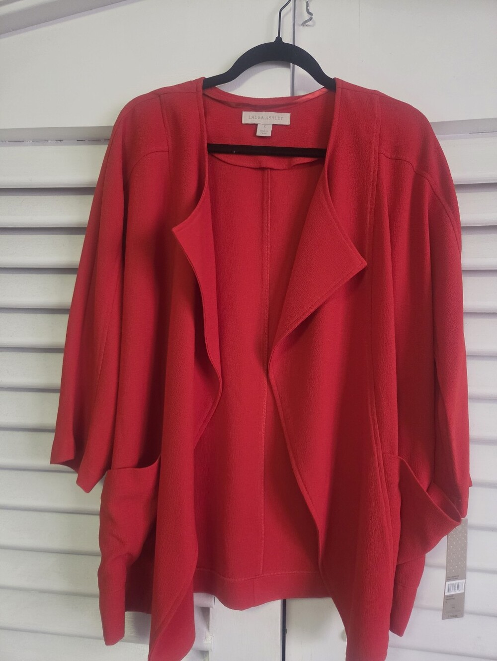 Lafayette 148 New York Bright Red Open-Front Cardigan
